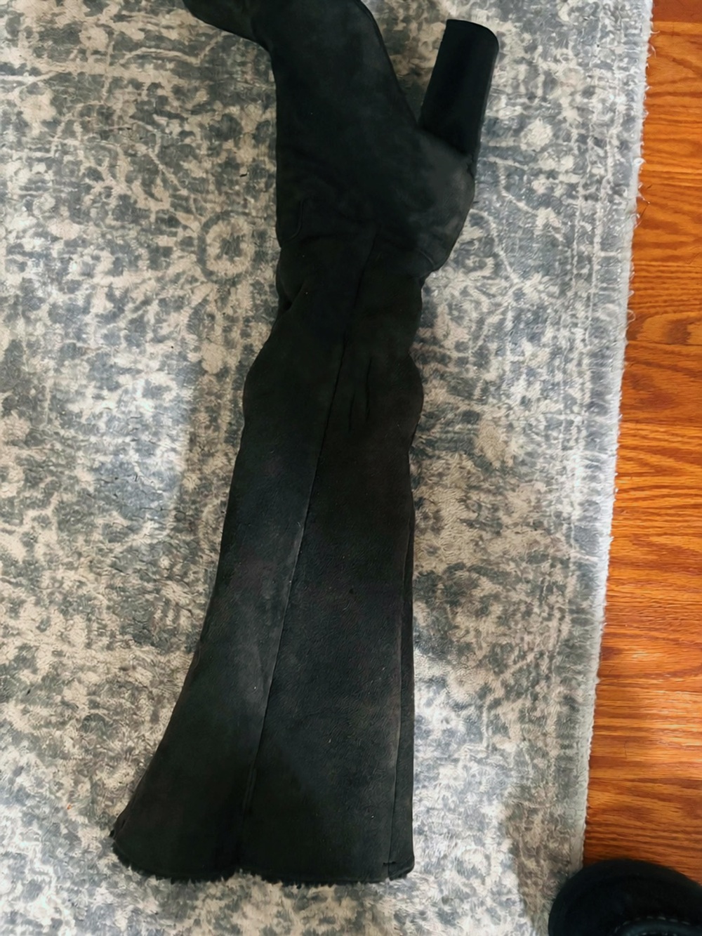 Vintage Prada Milano Brown Suede Shearling Lined Knee High Boots (37.5/US 7.5).